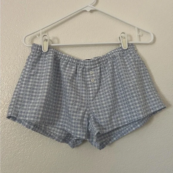 Brandy Melville One Size Light Blue Keira Gingham Shorts - Picture 2 of 7